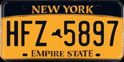 NY license plate HFZ5897