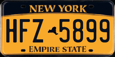 NY license plate HFZ5899