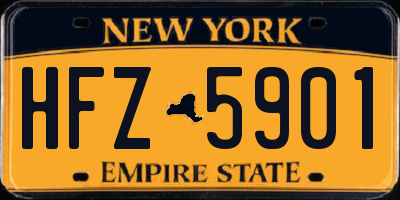 NY license plate HFZ5901