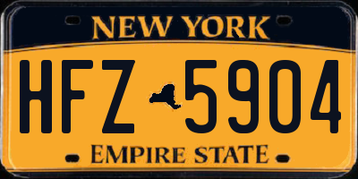 NY license plate HFZ5904