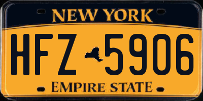 NY license plate HFZ5906