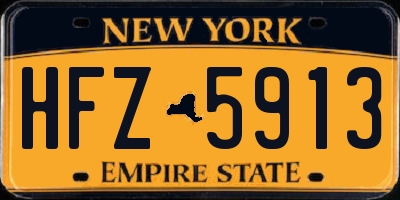 NY license plate HFZ5913