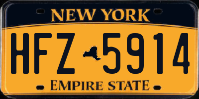 NY license plate HFZ5914