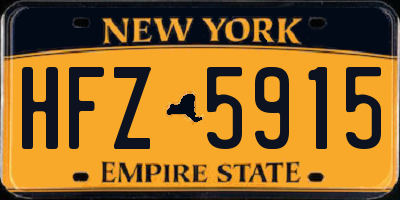 NY license plate HFZ5915