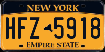 NY license plate HFZ5918