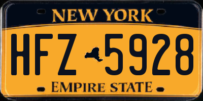 NY license plate HFZ5928