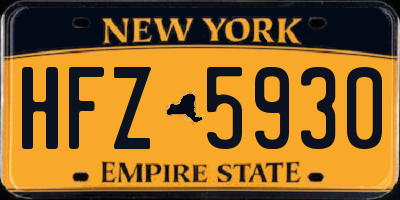 NY license plate HFZ5930