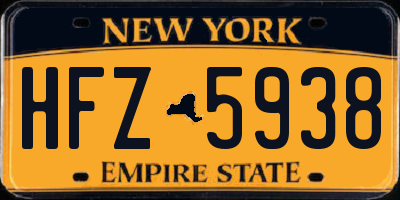NY license plate HFZ5938