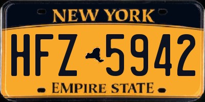 NY license plate HFZ5942