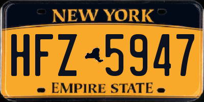 NY license plate HFZ5947