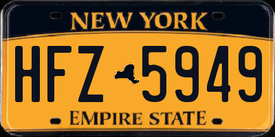 NY license plate HFZ5949