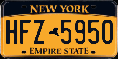 NY license plate HFZ5950