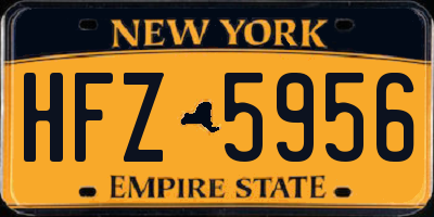 NY license plate HFZ5956