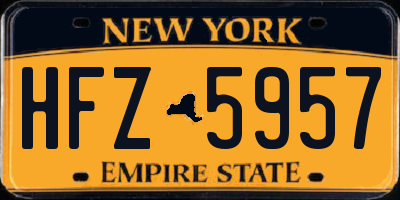 NY license plate HFZ5957