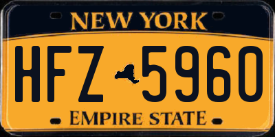 NY license plate HFZ5960