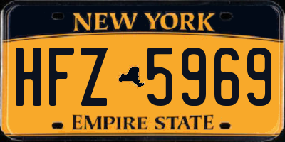 NY license plate HFZ5969