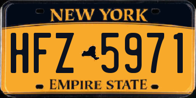 NY license plate HFZ5971