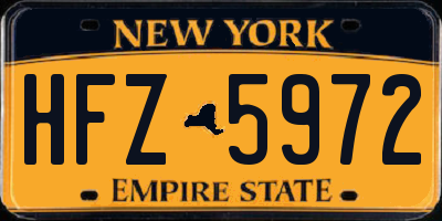 NY license plate HFZ5972