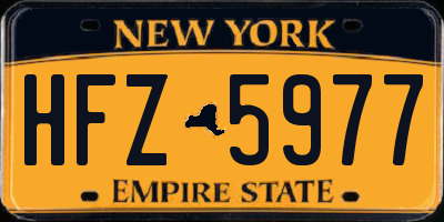 NY license plate HFZ5977