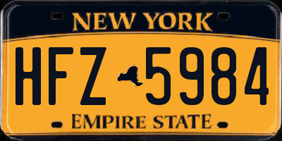 NY license plate HFZ5984