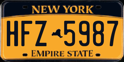 NY license plate HFZ5987