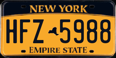 NY license plate HFZ5988