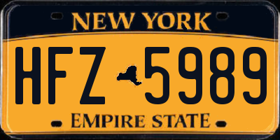 NY license plate HFZ5989