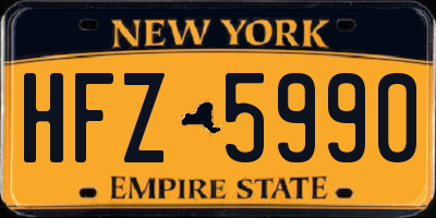 NY license plate HFZ5990