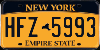 NY license plate HFZ5993