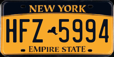 NY license plate HFZ5994