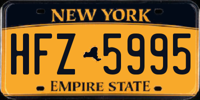 NY license plate HFZ5995