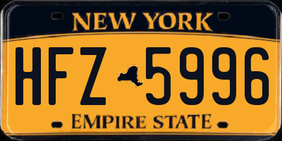 NY license plate HFZ5996