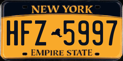 NY license plate HFZ5997