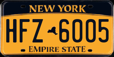 NY license plate HFZ6005