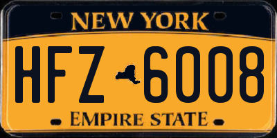 NY license plate HFZ6008