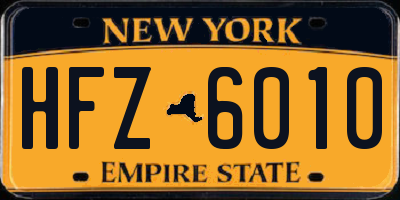 NY license plate HFZ6010