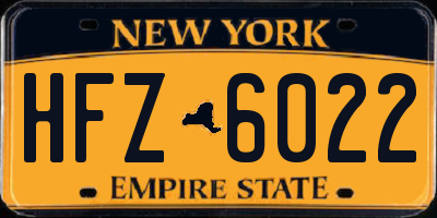 NY license plate HFZ6022