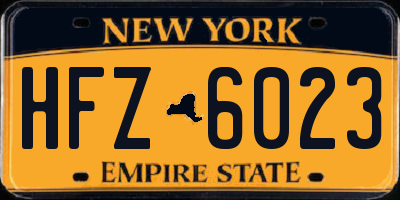 NY license plate HFZ6023