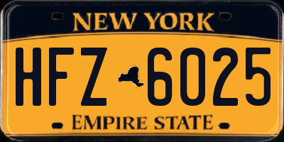 NY license plate HFZ6025