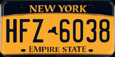 NY license plate HFZ6038