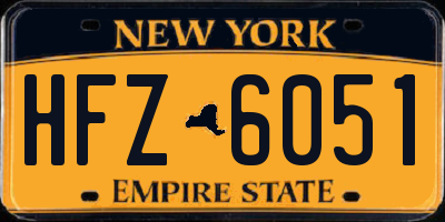 NY license plate HFZ6051
