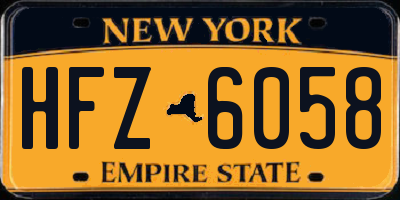 NY license plate HFZ6058