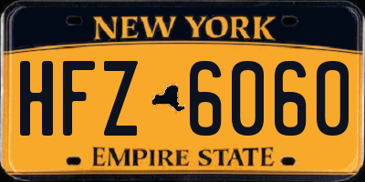 NY license plate HFZ6060