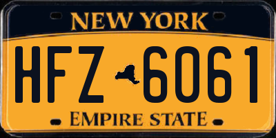 NY license plate HFZ6061