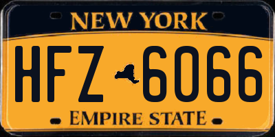 NY license plate HFZ6066