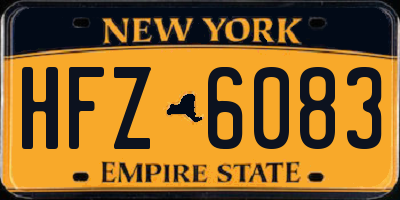 NY license plate HFZ6083