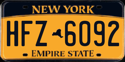 NY license plate HFZ6092