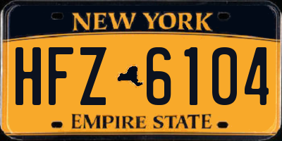 NY license plate HFZ6104