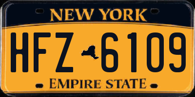 NY license plate HFZ6109