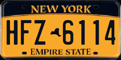 NY license plate HFZ6114